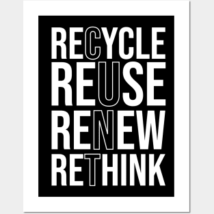 Recycle Reuse Renew Rethink Crisis Environmental Activism Posters and Art